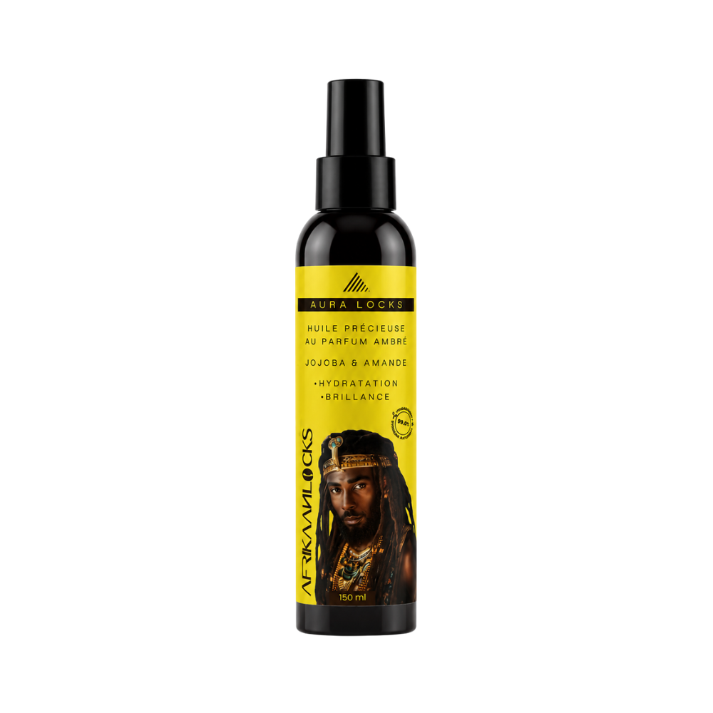 Huile Parfumée Homme pour Locks, Barbe & Cheveux Texturés – Jojoba, Amande & Parfum Ambré – 150 ml | Afrikaanlocks