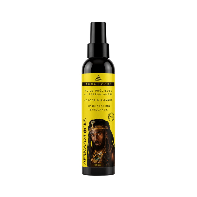 Huile Parfumée Homme pour Locks, Barbe & Cheveux Texturés – Jojoba, Amande & Parfum Ambré – 150 ml | Afrikaanlocks